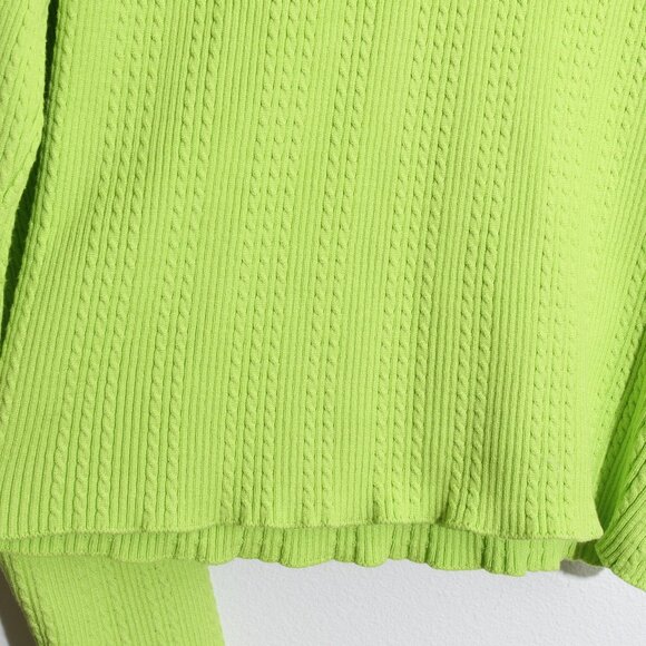 Andersson Bell Jessica Embellished Cutout Neon Cable-Knit Turtleneck Sweater - Picture 9 of 16